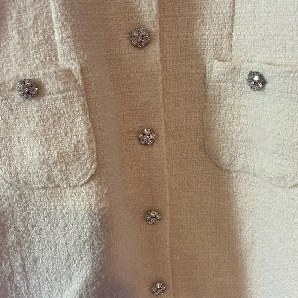 🤍🤍J crew Cream tweed Textured Mini Dress in ivory - Picture 7 of 10